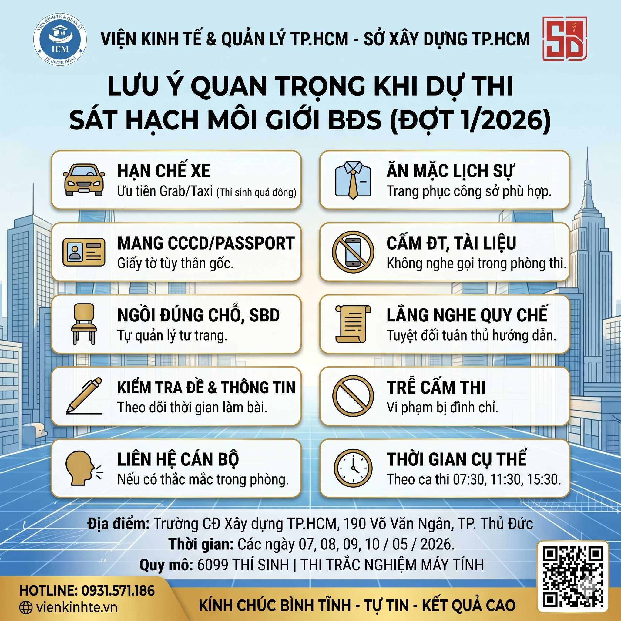 Lịch Thi Sát Hạch Chứng Chỉ Môi Giới Bất Động Sản Đợt 1 Năm 2026