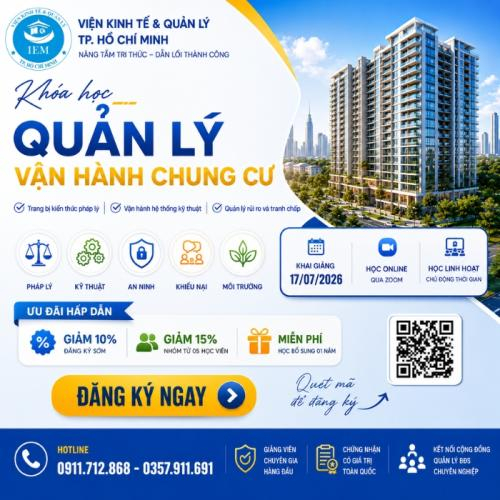 Khóa Học Quản Lý Vận Hành Tòa Nhà Chung Cư Chuyên Nghiệp – Cấp Chứng Nhận Uy Tín Năm 2026