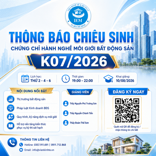 Thông Báo Khai Giảng Khóa Học Môi Giới Bất Động Sản K07/2026